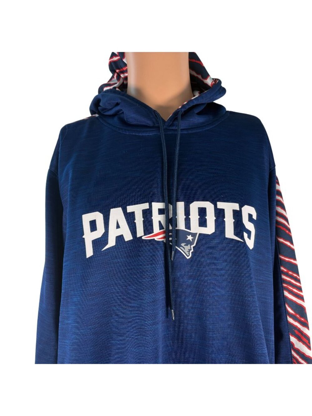 New England Patriots Hoodie Sweatshirt Mens 2XL Zumba NFL Football Blue